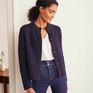 Boden Claudia Cropped Coatigan - Navy